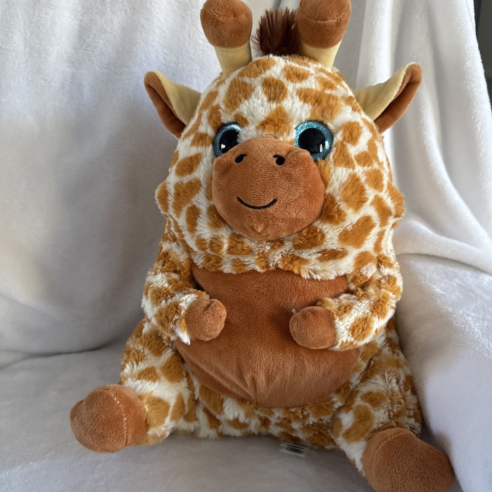 Nanco Belly Buddies Giraffe Plush Glitter Blue Eyes PLUSH 15"